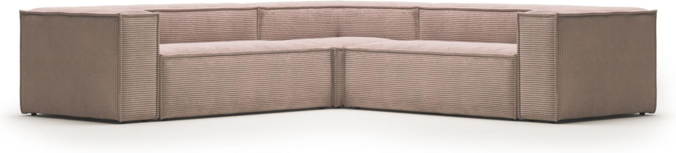 Hjørnesofa Kave Home Blok Lyserød -personers Modulsofa Vintage Nordisk Moderne Design