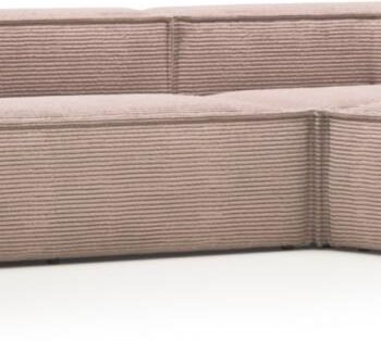 Hjørnesofa Kave Home Blok Modulær Fløjl Lyserød 230x320 Cm