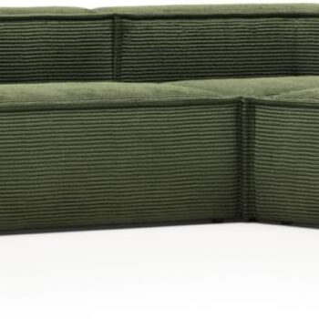 Hjørnesofa Kave Home Blok Modulsofa Polstret Grøn Ribfløjl 290x230 Cm