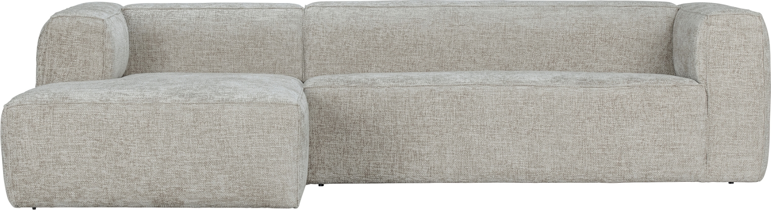 Hjørnesofa Venstrevendt Woood Exclusive Bean Natur Melange Polyesterstof 305x175 Cm   Luksus Sofa Med Hr-skum   Fsc-ramme