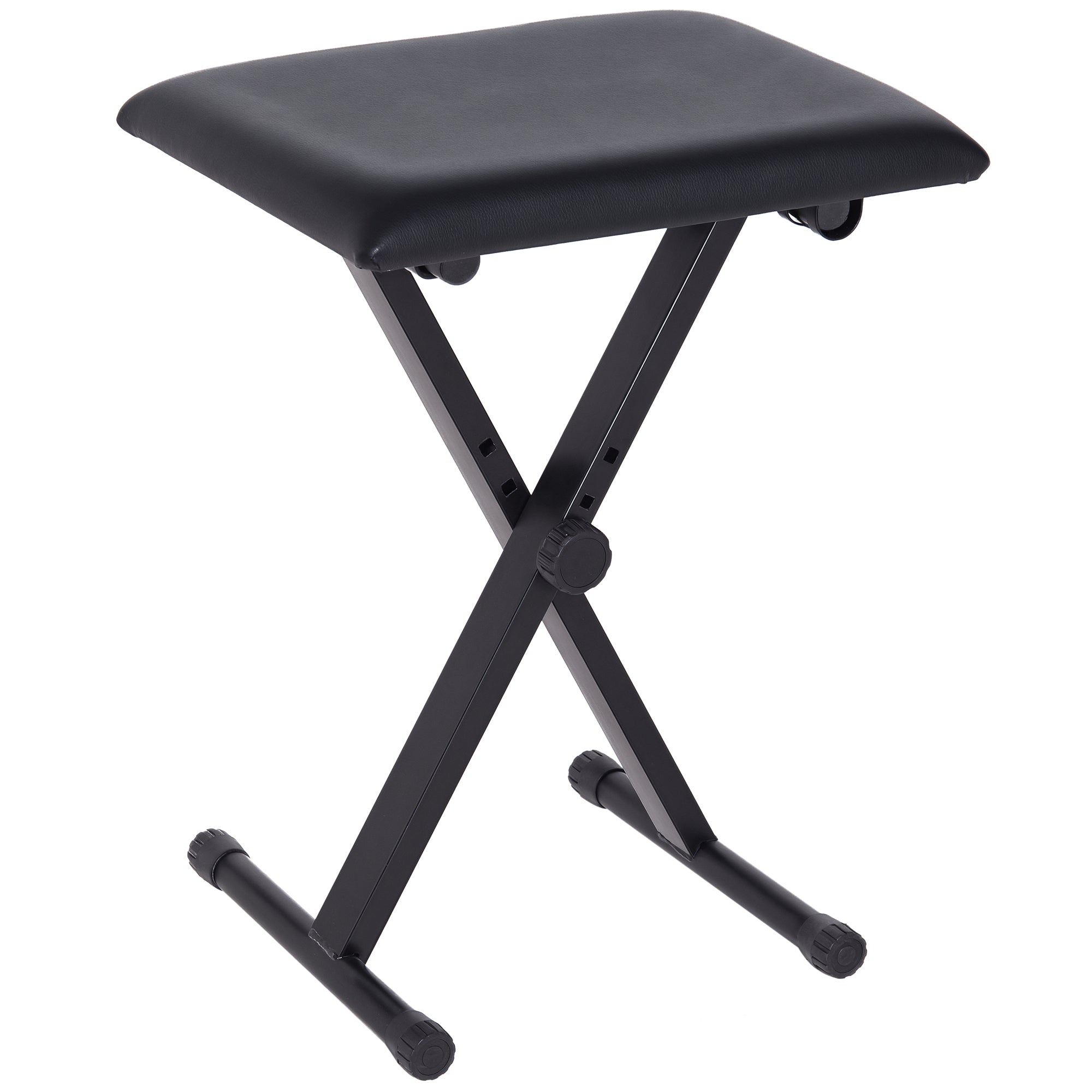 Højdejusterbar Klaverstol -formet Klaverbænk Med Kunstlæderhynde Foldbar Klaverstol Til Klaver Og Keyboard 39 29 37-47 Cm Sort