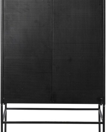 Højskab Kristina Dam Grid   Sort Stål H131x45x76 Cm Opbevaringsskab