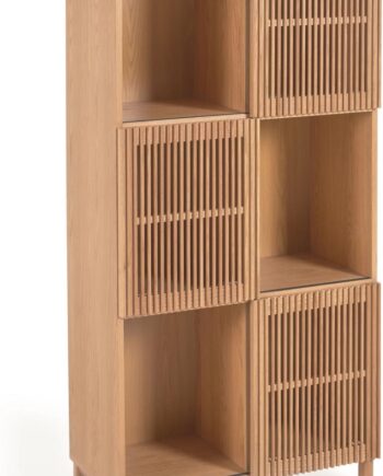 Højskab Reol Kave Home Beyla Natur Egetræsfinish 42 5x84 5x170 Cm Nordisk Rustik