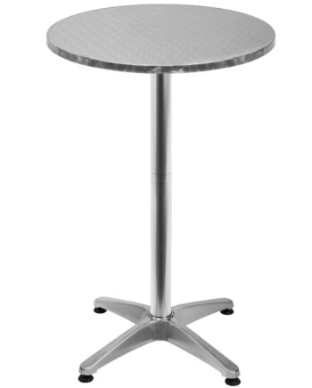 Højt Bord Sølv Aluminium ø60cm  Justerbar   Højden