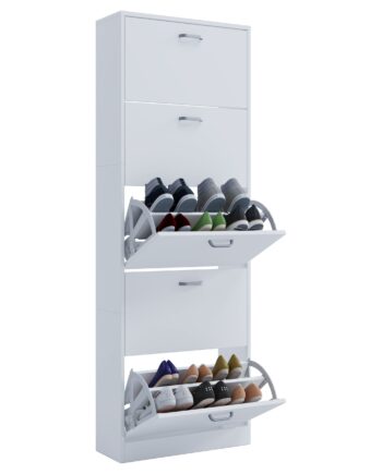 Højt Skoskab   Enkel Og Moderne Stil  170x59x22 Cm  Hvid
