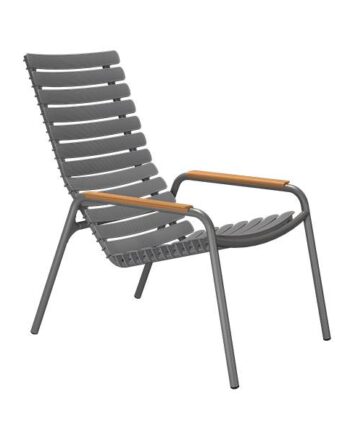 Houe Reclips Loungestol    Bambus Dark Grey  : Erling Christensen Møbler