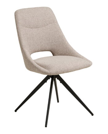 House Nordicâ Dokka Spisebordsstol     Drejefod Sand Polyester Og Sort Stål