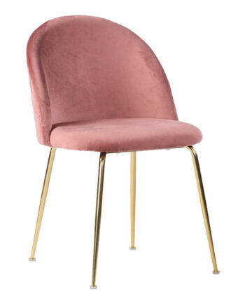 House Nordic Geneve Spisebordsstol Rosa Messing Velour Stål