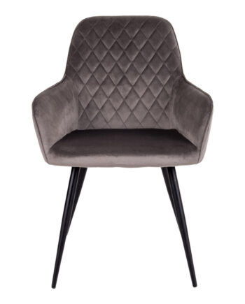 House Nordic Harbo Spisebordsstol Mushroom Velour Og Metal     Armlæn