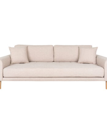 House Nordic Lido   Pers  Sofa       Puder Sand Polyester Og Natur Bøg