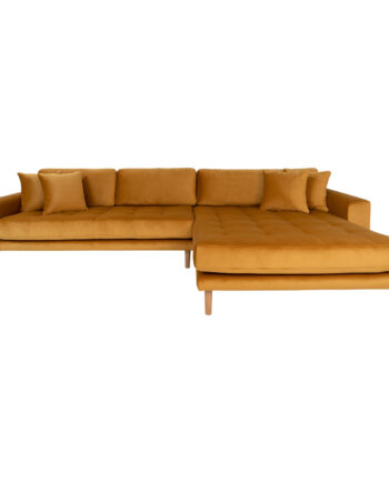 House Nordic Lido Sofa     Højrevendt Chaiselong Sennepsgul Velour