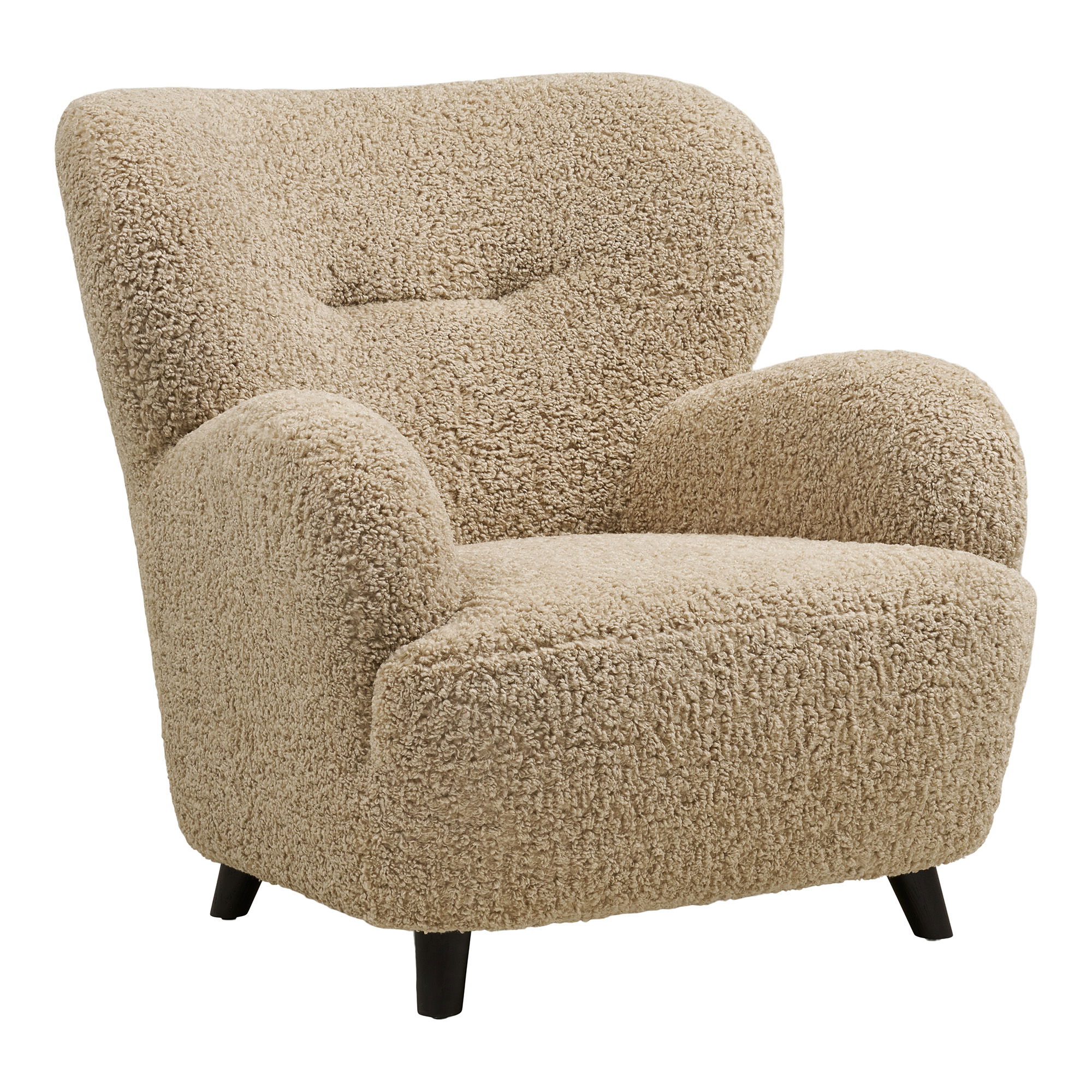 House Nordicâ Lunaro Loungestol Armlæn Lysebrun Polyester Og Brun Træ
