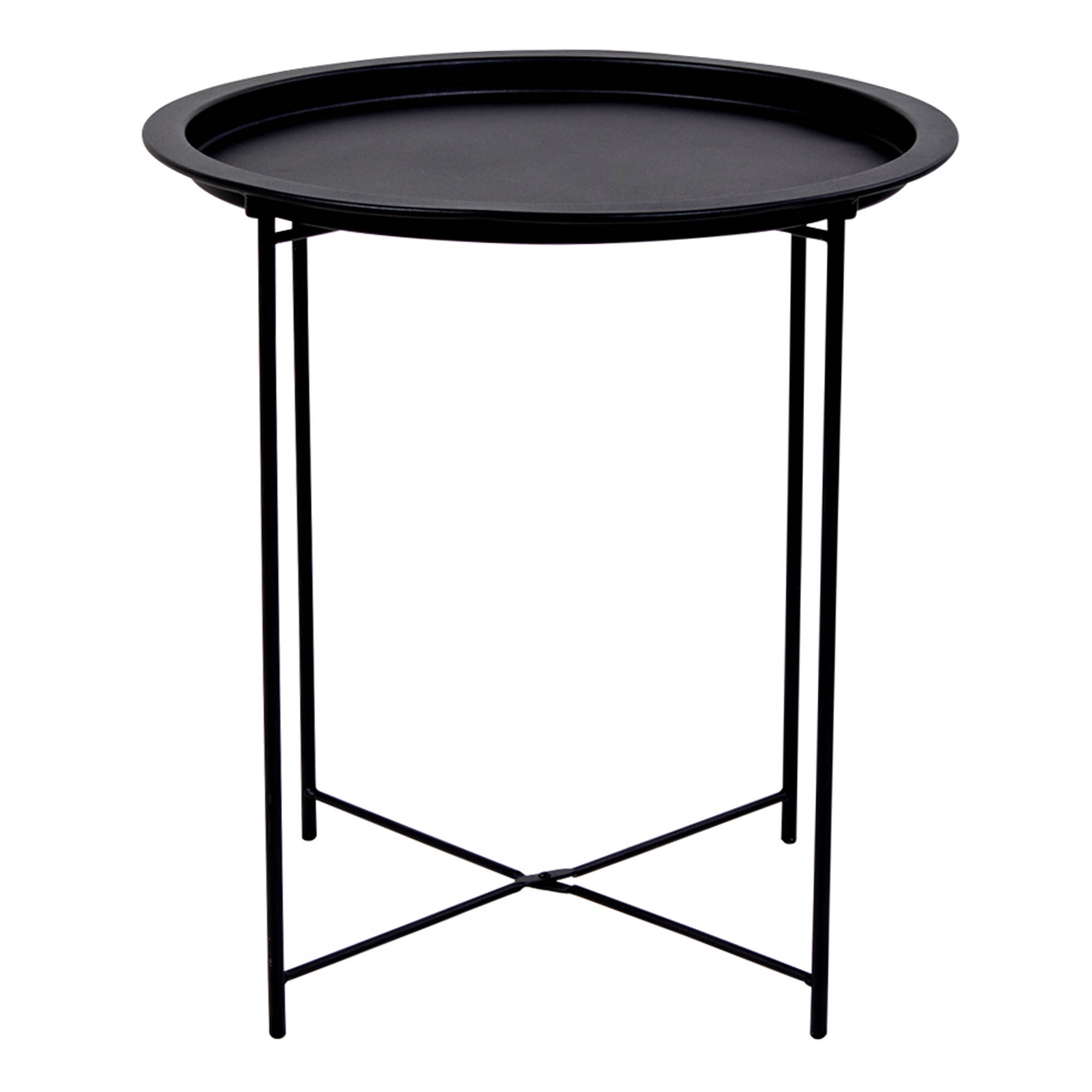 House Nordic Rund Bastia Hjørnebord Sort Metal ø46