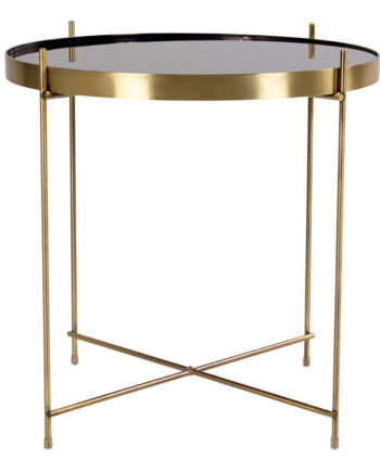 House Nordic Rund Venezia Sofabord Glas Og Messing Stål  ø48