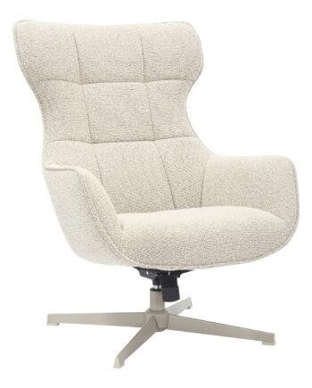 House Nordic Turin  Loungestol     Drejefunktion Og Armlæn Natur Polyester Og Beige Metal