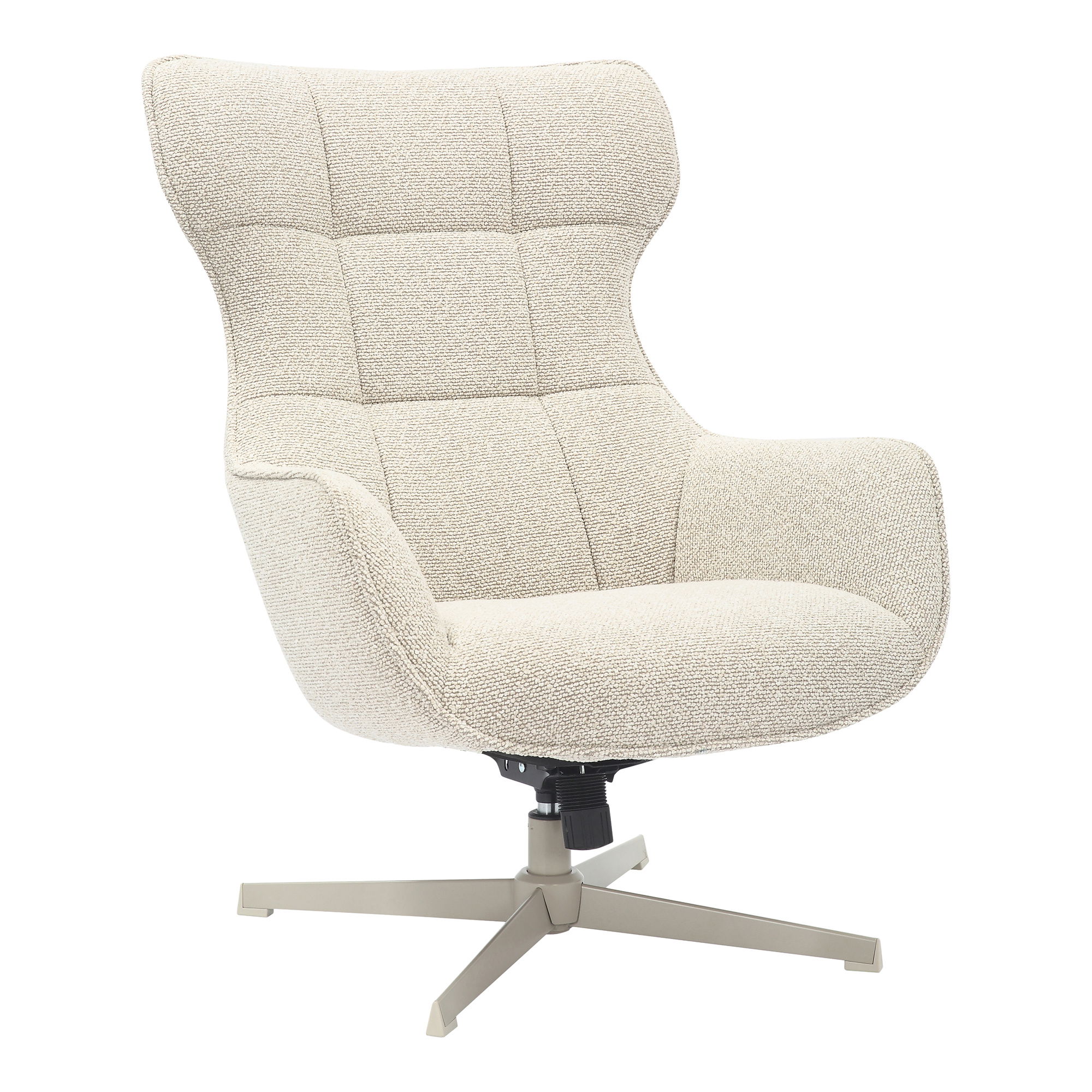 House Nordic Turin Loungestol Drejefunktion Og Armlæn Natur Polyester Og Beige Metal