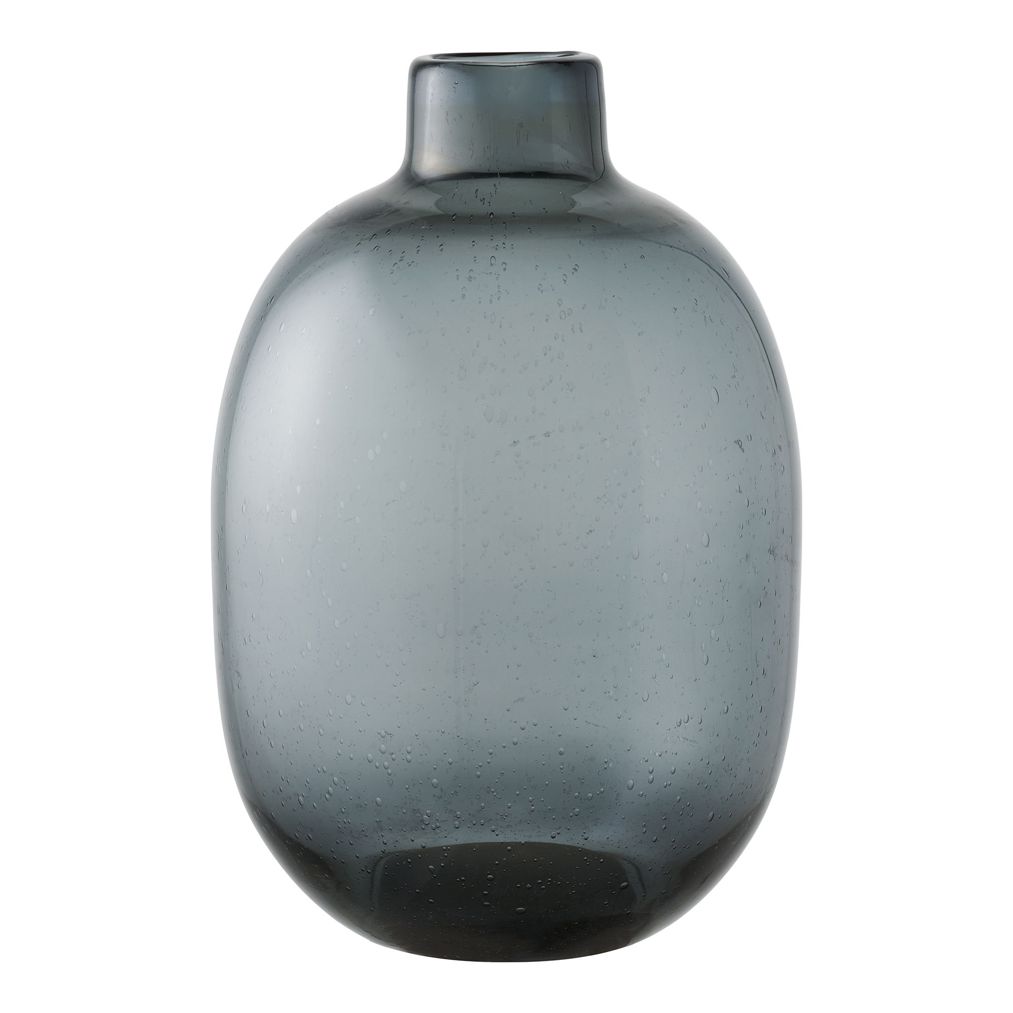 House Nordic Vase Rund Røgfarvet Sort Glas :35