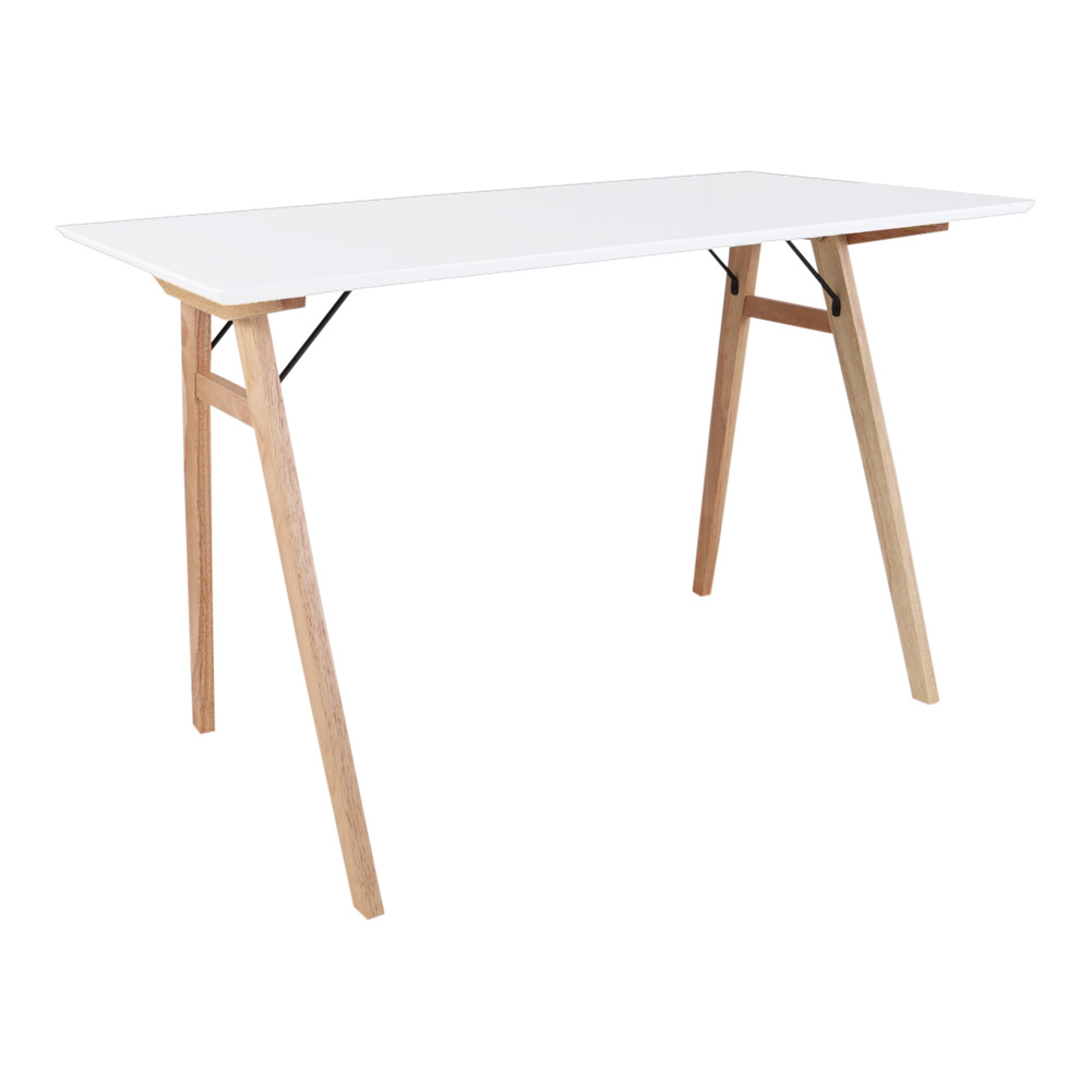 House Nordic Vojens Skrivebord Hvid Natur Mdf Gummitræ Rektangulær 120x60