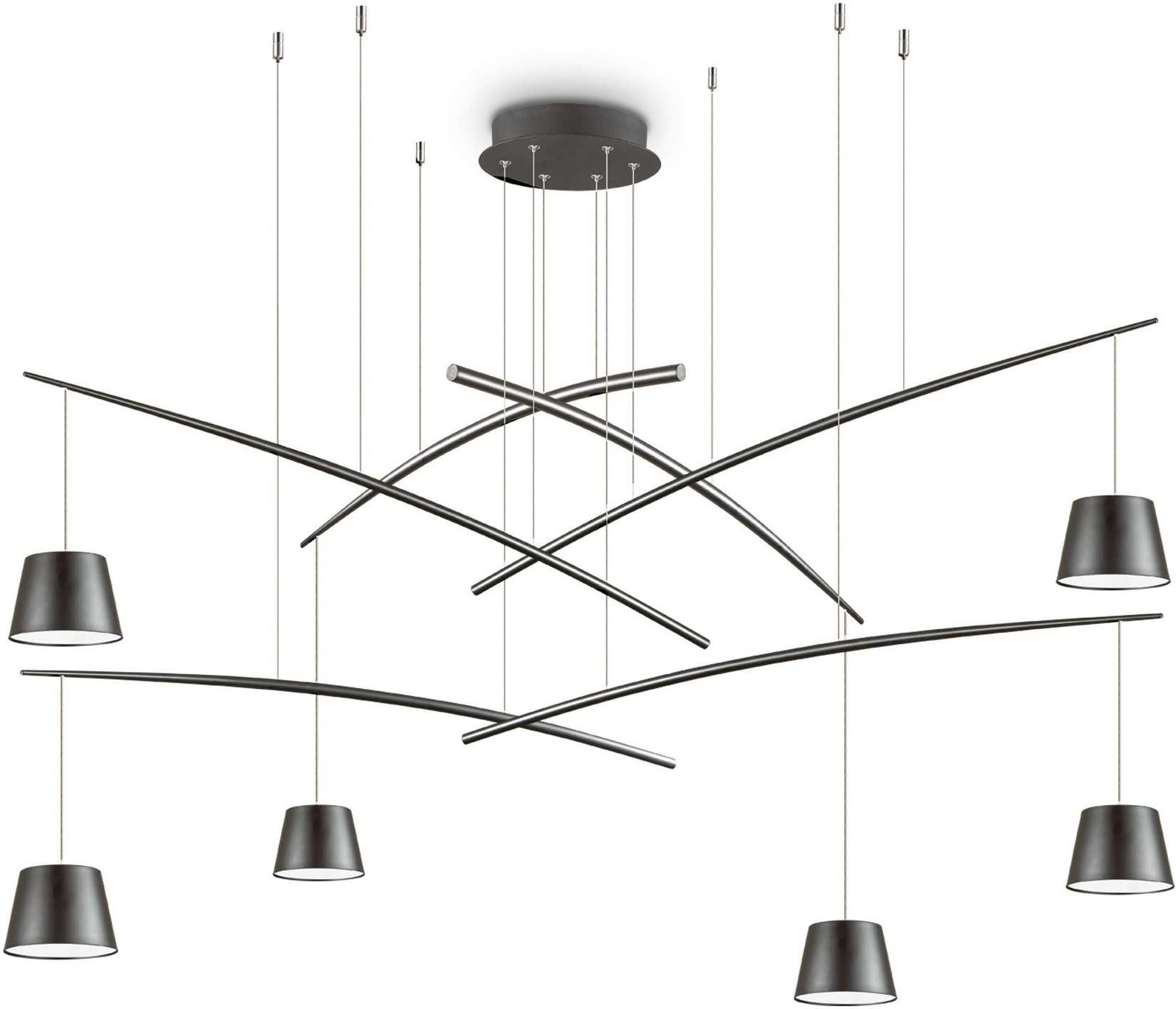 Ideal Lux Fish Pendel Lampe  Hængelampe   Sort Metal ø160 Cm Med Integreret Led
