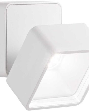 Ideal Lux Omega Square Udendørs Væglampe Hvid 7w Led 650 Lm Ip54 9x9x8   Cm