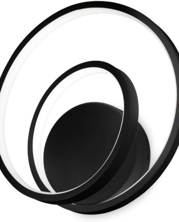 Ideal Lux Oz Indendørs Væglampe Med Integreret Led 3000 Lm Sort ø15 Cm Cirkulær Design