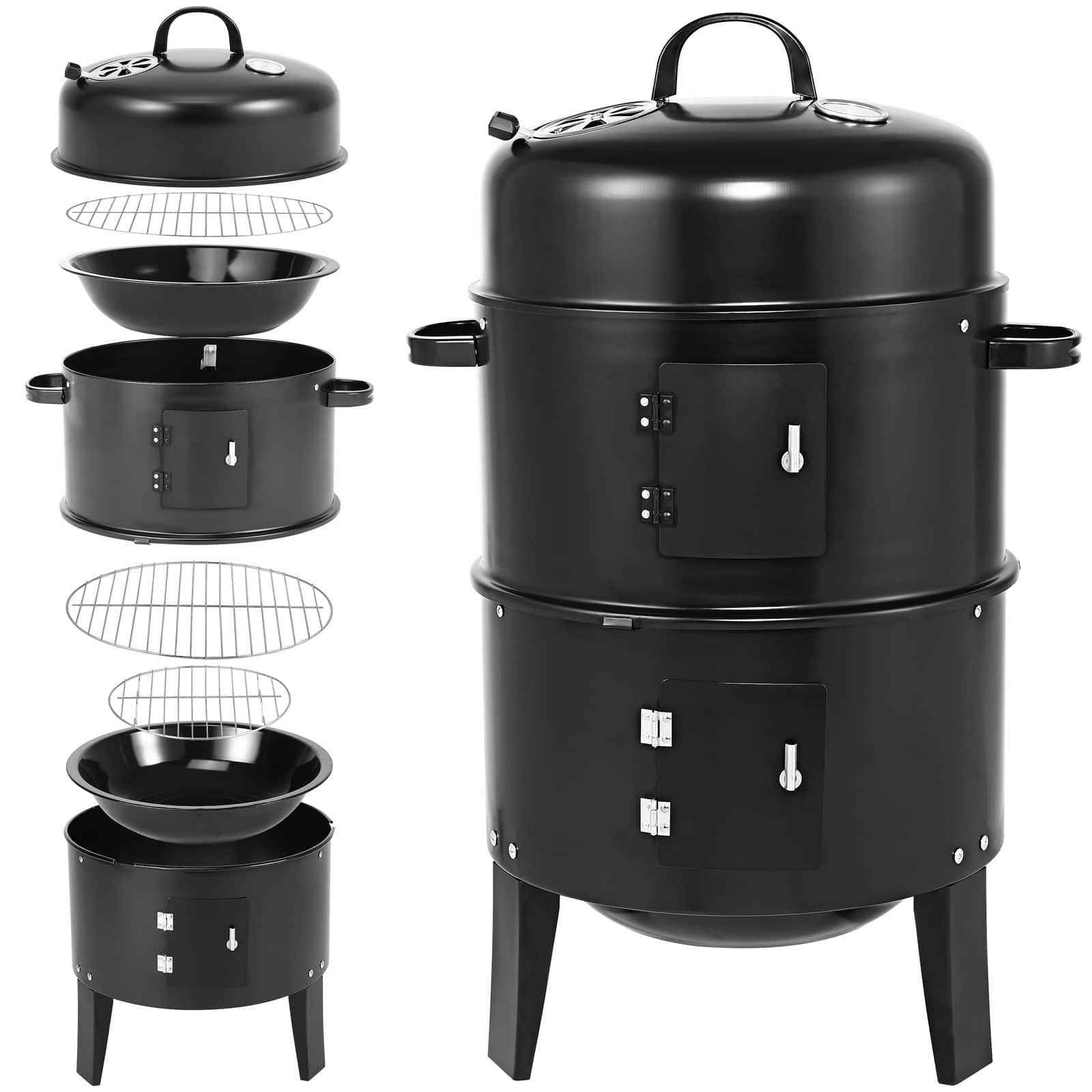 3in1 Smoker Inkl  Termometer Nem Transport Bbq Grill