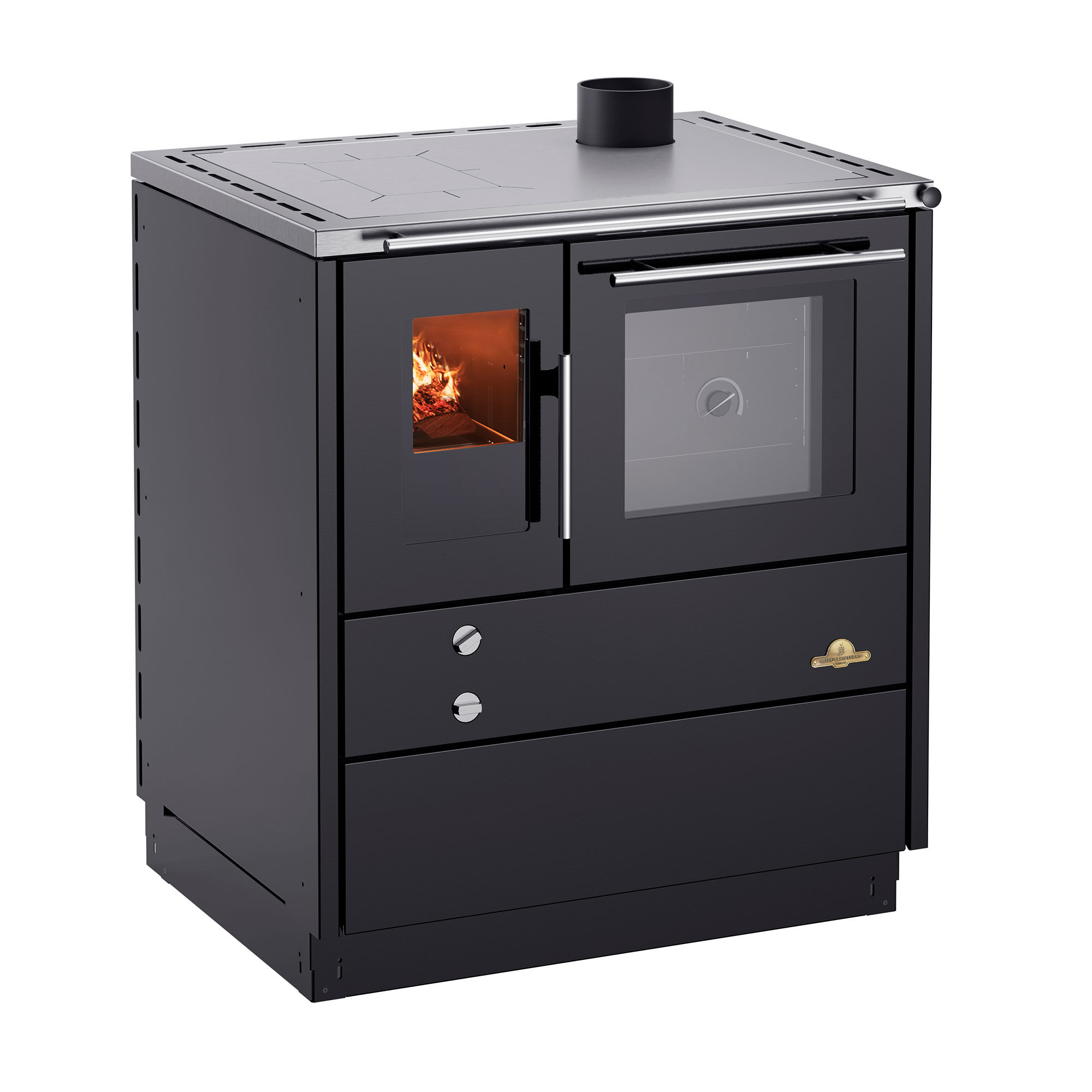 Josef Davidssons Heimdall 790 Brændekomfur Med Topudgang  Sort