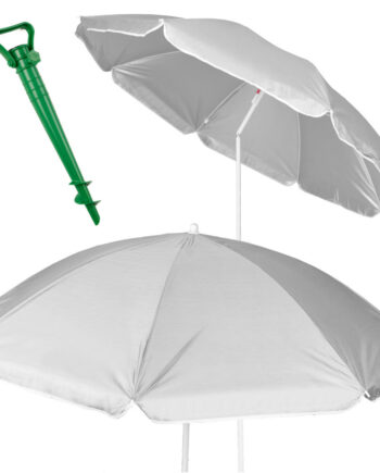 Justerbar  Brudbar  Foldbar Parasol Til Stranden  Uv-belysning  Grå  150 Cm