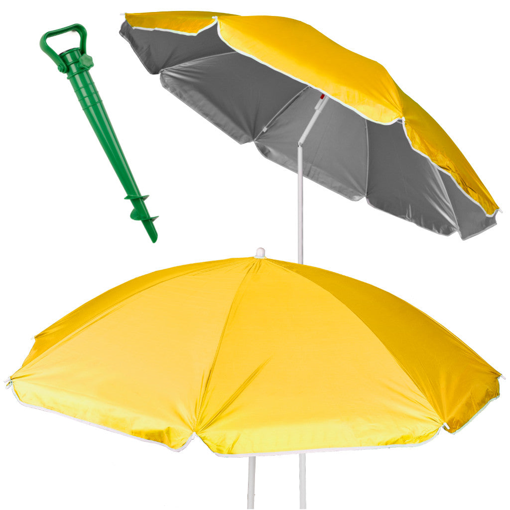 Justerbar Knækkelig Foldbar Uv-parasol 150 Cm Gul