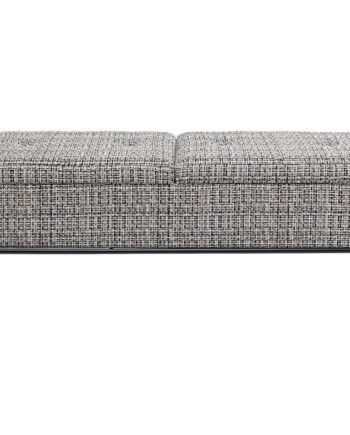 Kare Design Buttons Bænk     Opbevaring Sort Hvid Stof Og Sort Stål  120x40