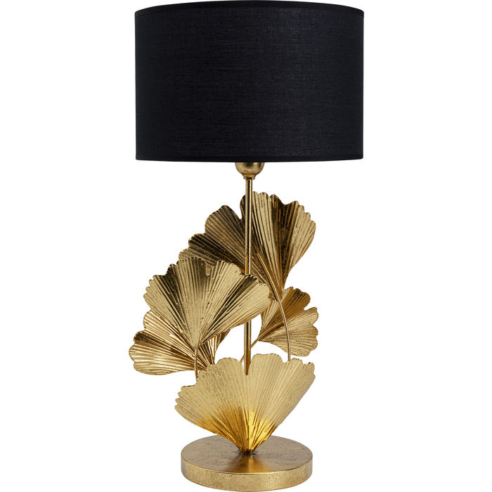 Kare Design Flores Bordlampe Bomuld Og Guld Stål