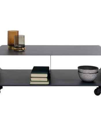 Kare Design Lounge   Mobil Tv-bord     Hjul Grå Stål  90x42