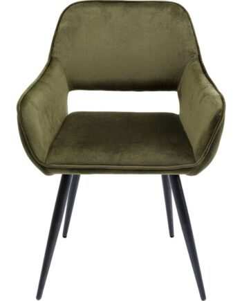Kare Design San Francisco Spisebordsstol Mørkegrøn Polyester Og Stål     Armlæn