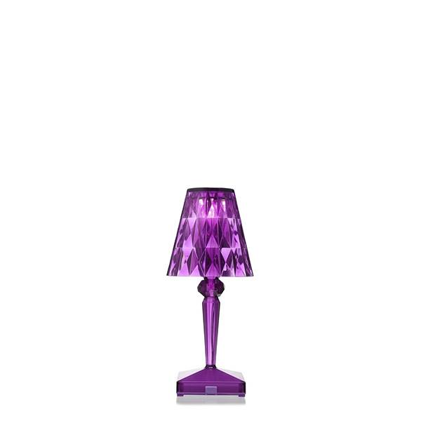 Kartell Battery Bordlampe Transparent Plum  : Erling Christensen Møbler