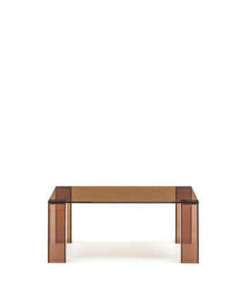 Kave Home Adularia Sidebord  Kvadratisk Brun Hærdet Glas  85x85
