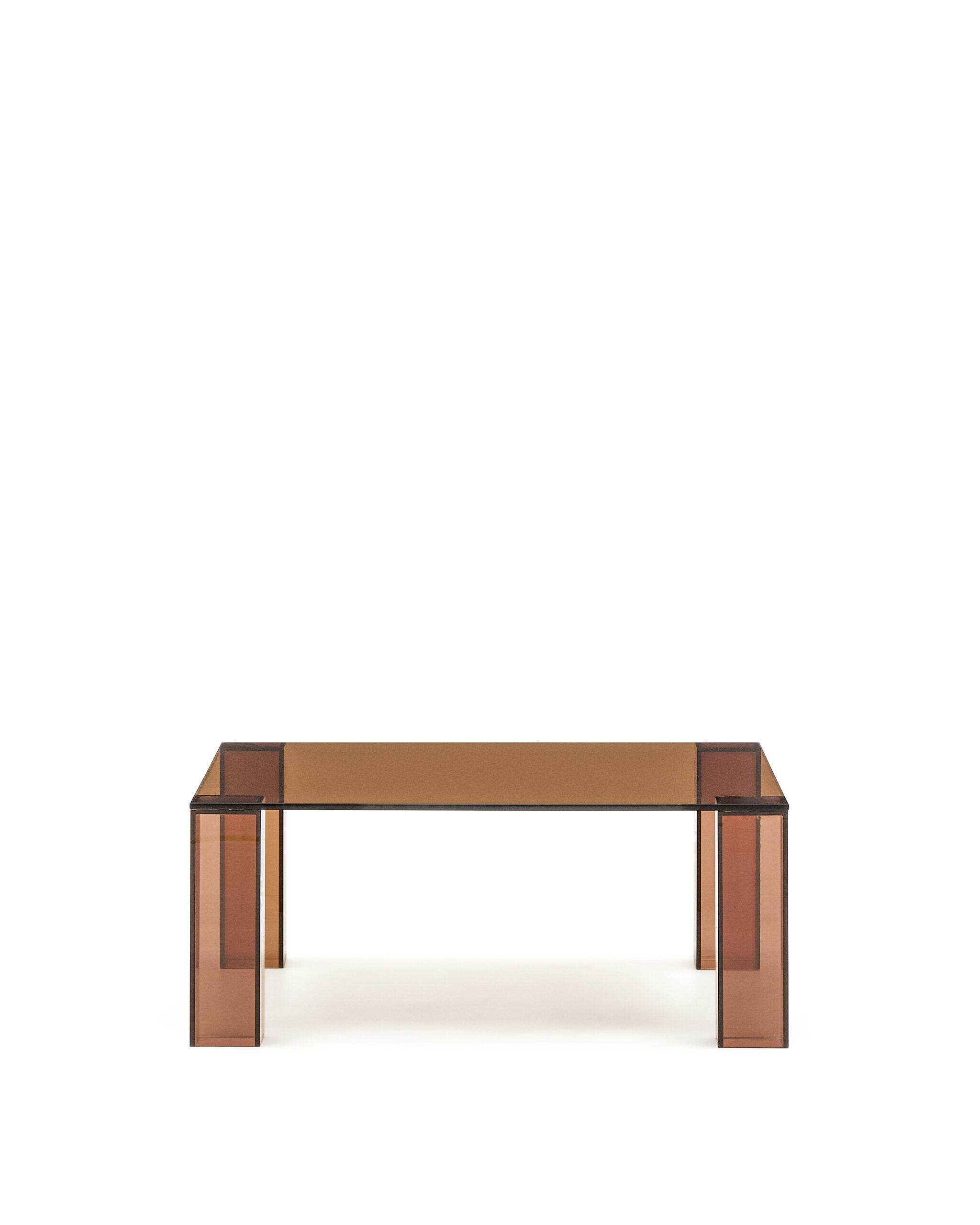 Kave Home Adularia Sidebord Kvadratisk Brun Hærdet Glas 85x85