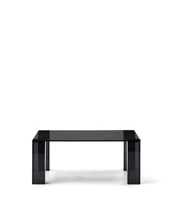 Kave Home Adularia Sidebord  Kvadratisk Mørkegrå Hærdet Glas  85x85