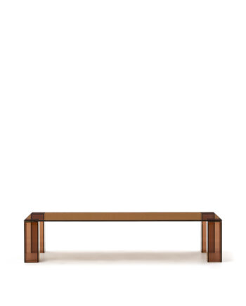 Kave Home Adularia Sofabord  Rektangulær Brun Hærdet Glas  140x60