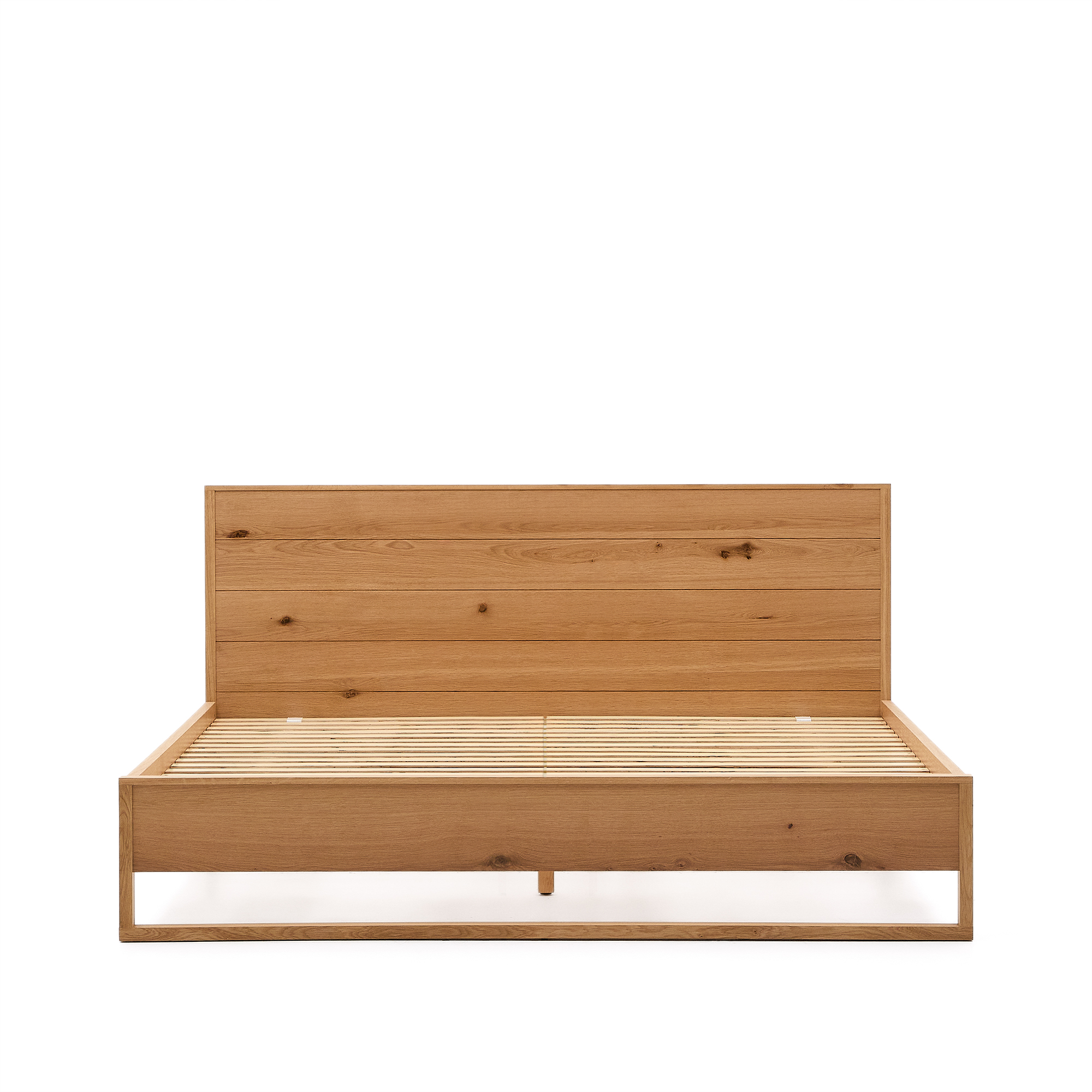 Kave Home Alguema Sengeramme Sengegavl Og Lamelbund Natur Egefiner 180x200
