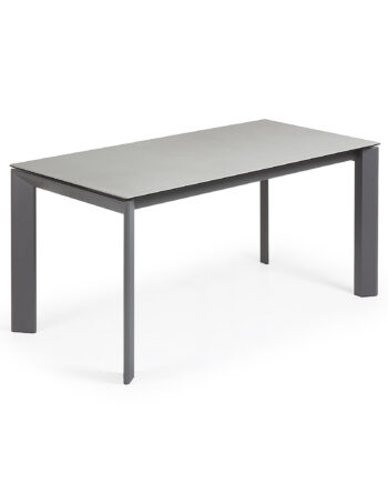Kave Home Axis Spisebord     Butterflybordplade Hydra Lead Porcelæn Antracitgrå Stål  160 220