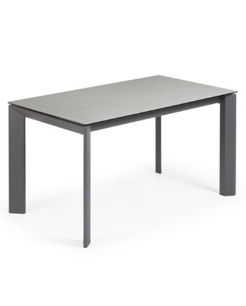 Kave Home Axis Spisebord     Butterflybordplade Hydra Lead Porcelæn Antracitgrå Stål  140 200