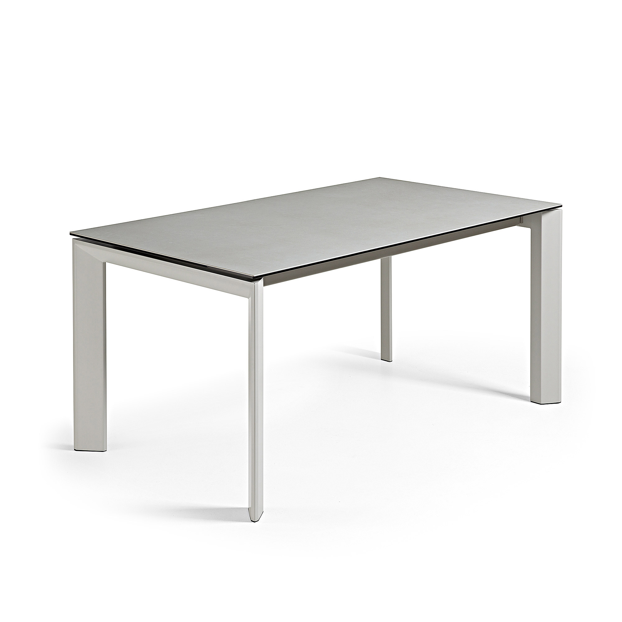 Kave Home Axis Spisebord Butterflybordplade Hydra Lead Porcelæn Og Grå Stål 140 200