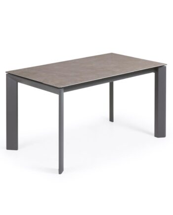 Kave Home Axis Spisebord     Butterflybordplade Volcano Ash Porcelæn Antracitgrå Stål  140 200