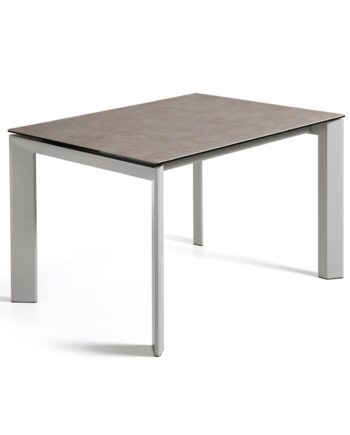 Kave Home Axis Spisebord     Butterflybordplade Vulcano Ceniza Porcelæn Og Grå Stål  120 180