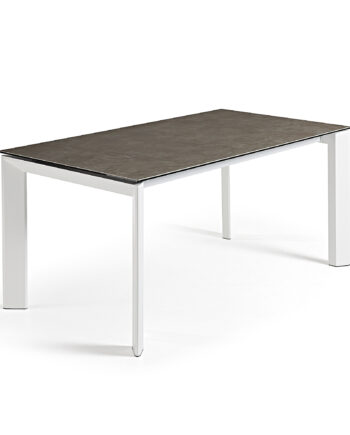 Kave Home Axis Spisebord     Butterflybordplade Vulcano Ceniza Porcelæn Og Hvid Stål  160 220
