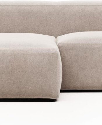 Kave Home Blok Chaiselong Sofa Venstrevendt Beige Pletbestandigt Stof 240x174x69 Cm