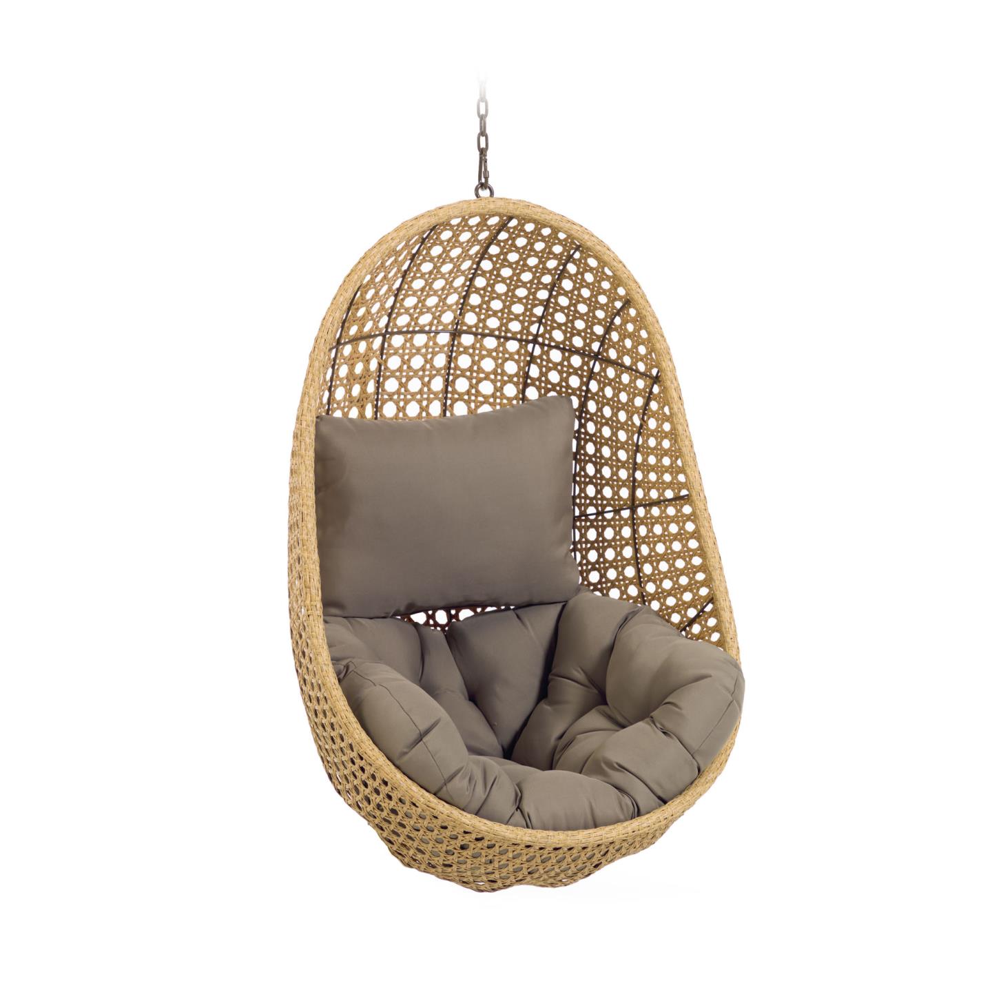 Kave Home Cira Hængestol     Hynder Natur Polyrattan Og Rattan