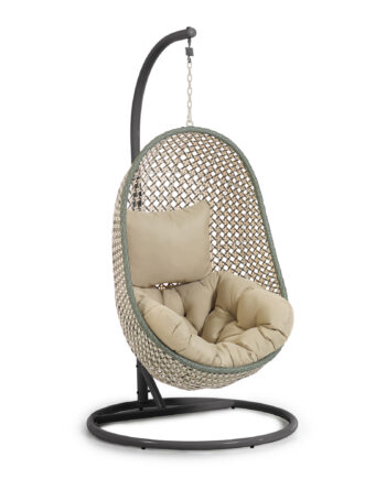 Kave Home Cira Hængestol     Hynder Og Mørkegråt Stel Multifarvet Polyrattan Rattan
