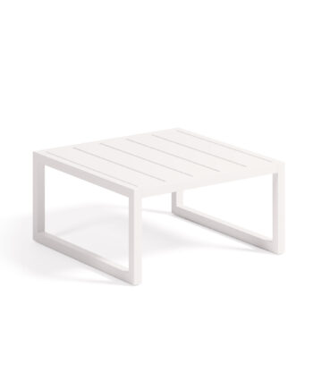 Kave Home Comova Udendørs Sidebord  Kvadratisk Hvid Aluminium  60x60