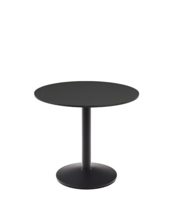 Kave Home Esilda Havebord  Rund Sort Hpl Og Sort Metal  ø90x70
